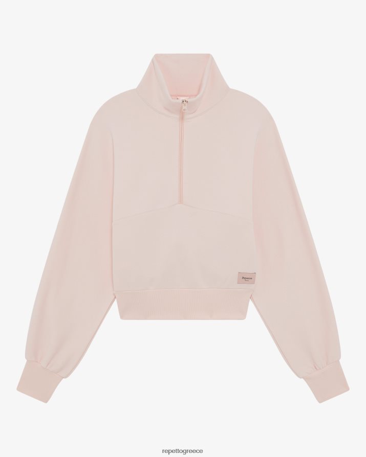 φούτερ με μισό φερμουάρ κιμωλία ροζ είδη ένδυσης Repetto D8N66R359 γυναίκες