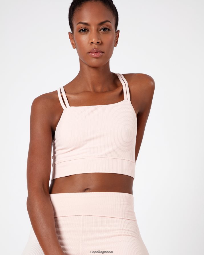 σουτιέν με ραβδώσεις με λεπτές τιράντες ροζ πέταλο είδη ένδυσης Repetto D8N66R304 γυναίκες