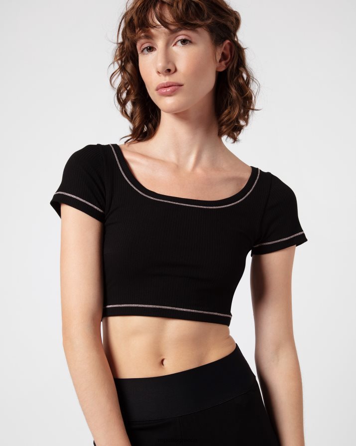 ραβδωτό κοντό τοπ μαύρος είδη ένδυσης Repetto D8N66R337 γυναίκες