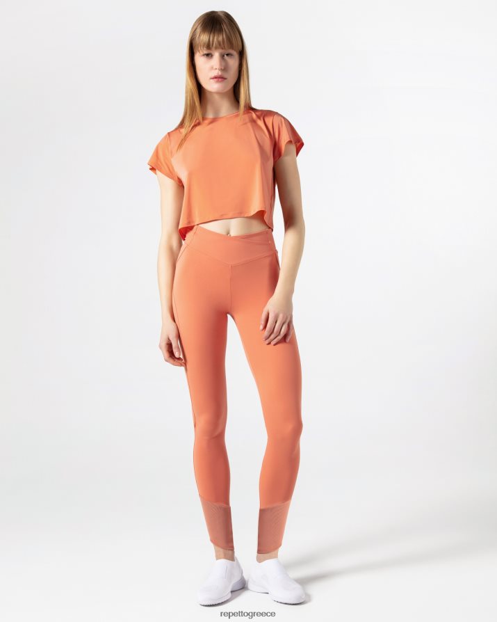 ενεργό μεταξωτό crop top μπρονζέ πορτοκαλί είδη ένδυσης Repetto D8N66R330 γυναίκες