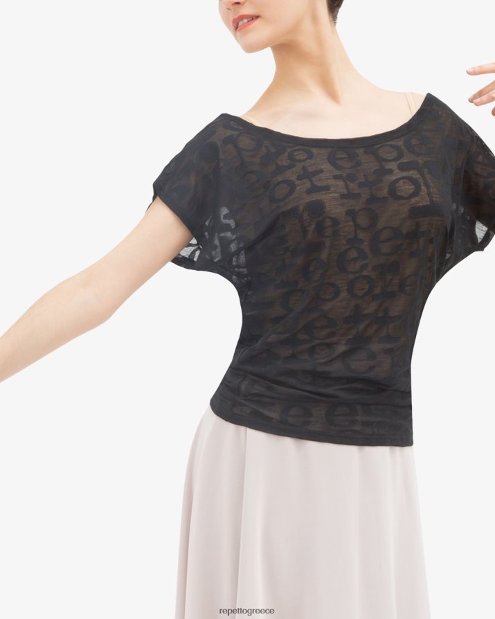 διάφανο μπλουζάκι μαύρος είδη ένδυσης Repetto D8N66R553 γυναίκες