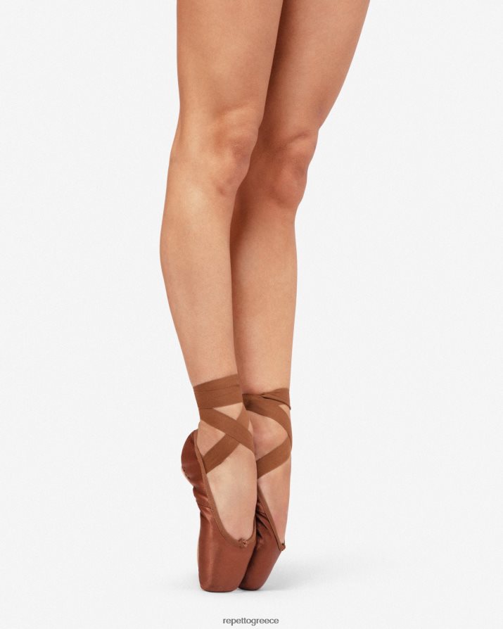 Παπούτσια julieta pointe - μαλακή σόλα μεσαίου κουτιού καφέ του πάγου είδη υπόδησης Repetto D8N66R565 γυναίκες